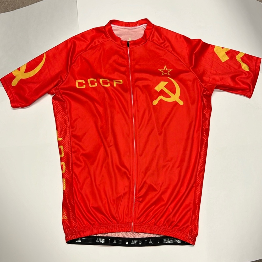 Cold War USSR throwback Cycling Jersey. Like new, never worn. Mens XL